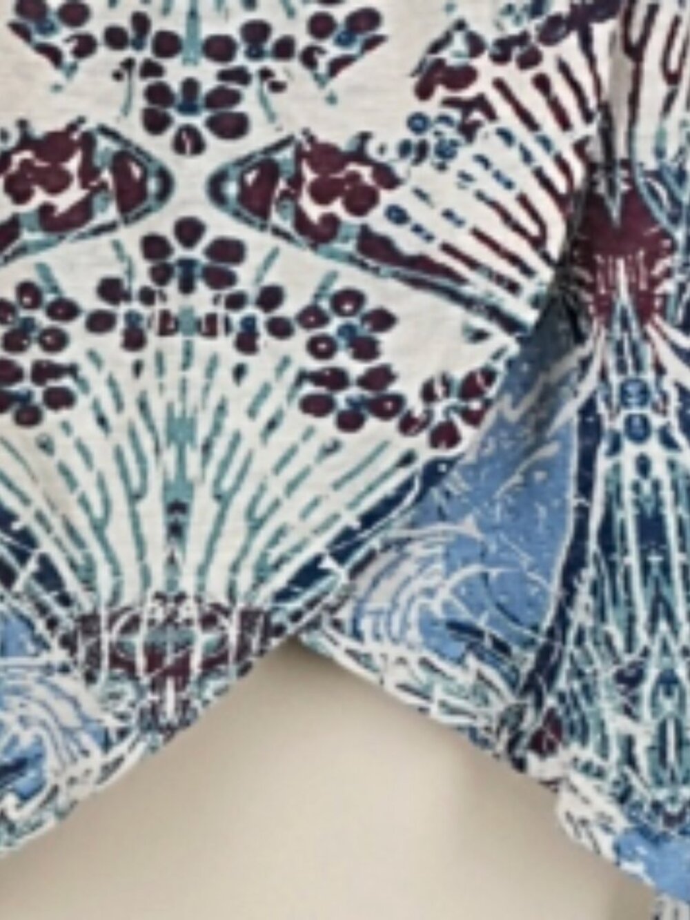 Free People  "New World Nouveau" Tulip Hem Front Cutout Long Sleeve Top - Size M - Picture 6 of 11